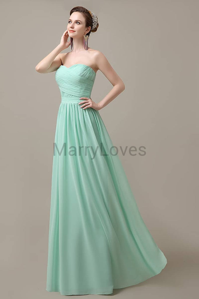 Sweetheart Pleats Chiffon Bridesmaid Dresses