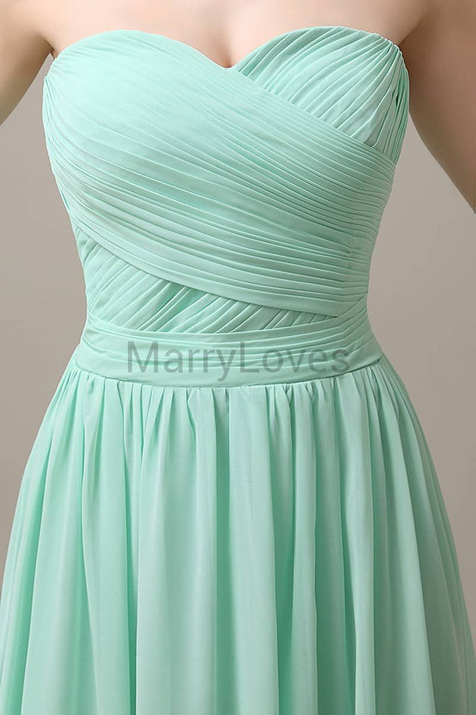 Sweetheart Pleats Chiffon Bridesmaid Dresses