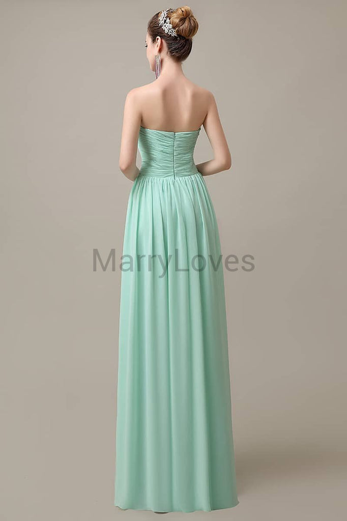 Sweetheart Pleats Chiffon Bridesmaid Dresses