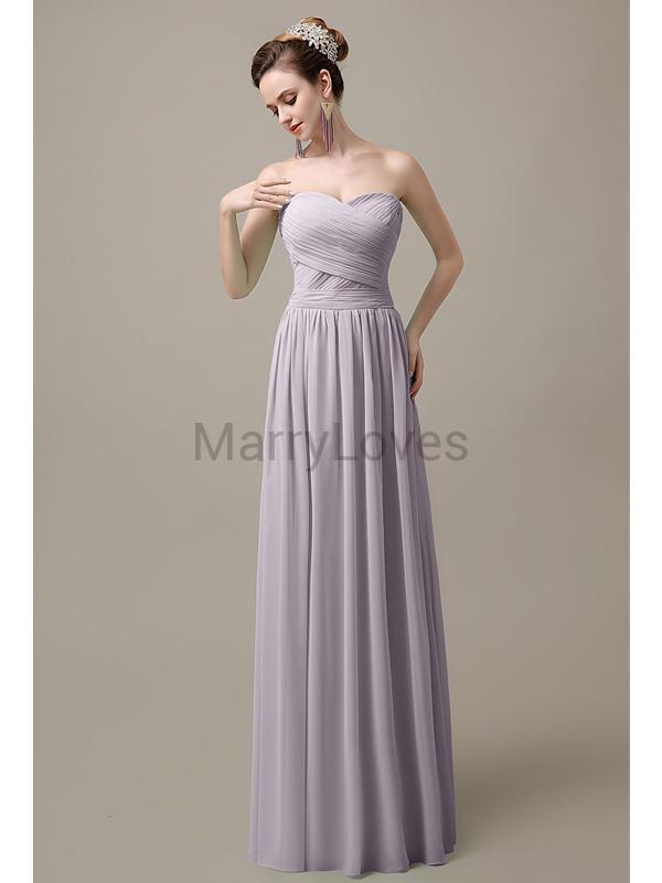 Sweetheart Pleats Chiffon Bridesmaid Dresses