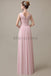 V-Neck Straps Pleats Bridesmaid Dresses