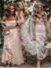 A-line Off-shoulder Long Chiffon Cheap Backless Bridesmaid Dresses, BD0599