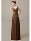 V-Neck Straps Pleats Bridesmaid Dresses