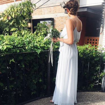 A-Line Spaghetti Straps V-neck Chiffon Simple Cheap Bridesmaid dresses, BD0532