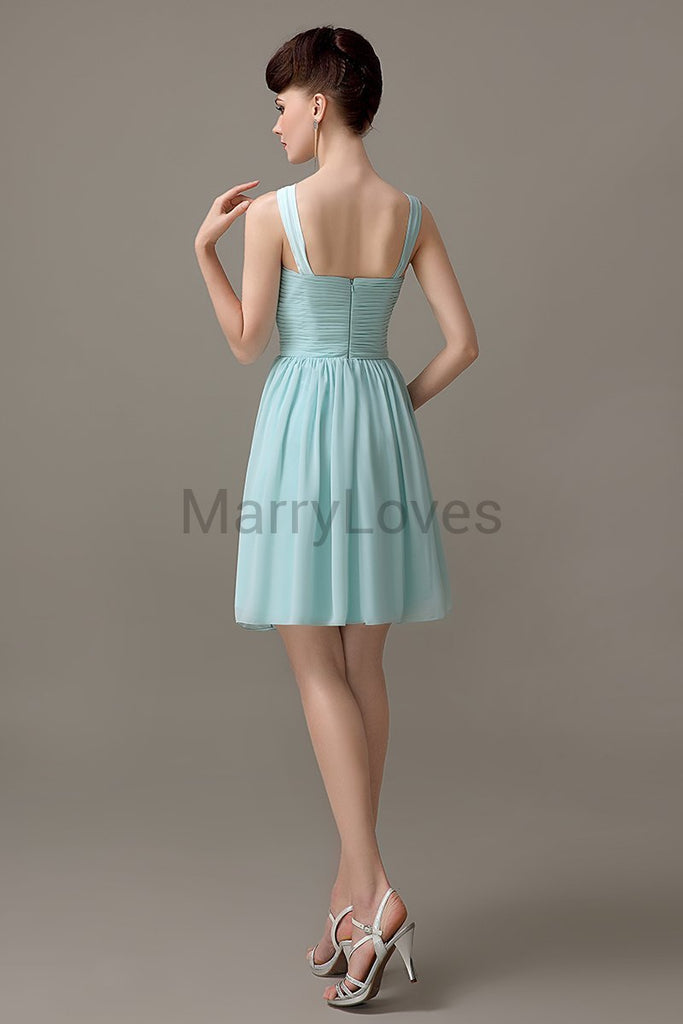 V-neck Chiffon Short Bridesmaid dresses