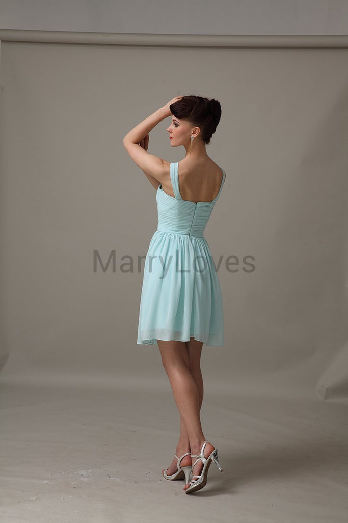 V-neck Chiffon Short Bridesmaid dresses