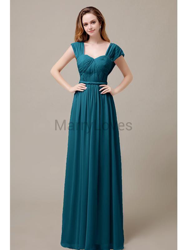 Floor Length Chiffon Bridesmaid Dresses with Pleated