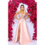 A-Line Deep V-Neck Pink High Split Beading Long Prom Dresses, PD0142