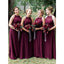 A-Line Floor-Length Halter Sleeveless Simple Long Bridesmaid dresses, BD0522