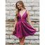 Hot Selling Simple V-neck Cheap Sleeveless Short Homecoming Dresses, HD0460