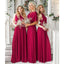 A-line Floor-length V-neck Backless Colorful Bridesmaid Dresses, BD0559