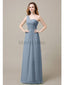 One Shoulder Chiffon Long Bridesmaid Dresses