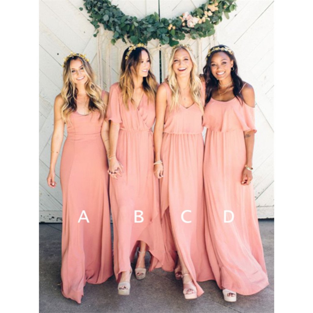 Hot Selling Floor-length V-neck Simple Long Cheap Bridesmaid dresses, BD0533