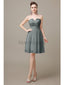 Sweetheart Neck Knee Length Chiffon Bridesmaid Dresses