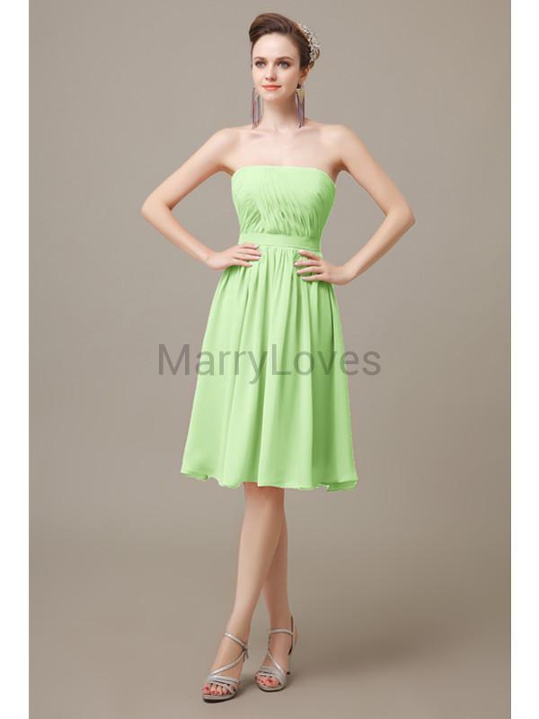 Strapless Short Summer Bridesmaid Dresses