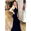 Spaghetti Straps V-neck Sexy Backless Simple Cheap Long Prom Dress, PD005