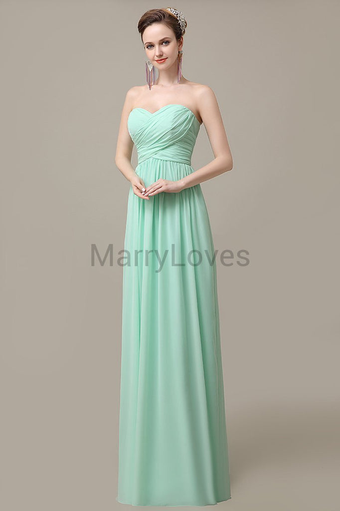 Sweetheart Pleats Chiffon Bridesmaid Dresses