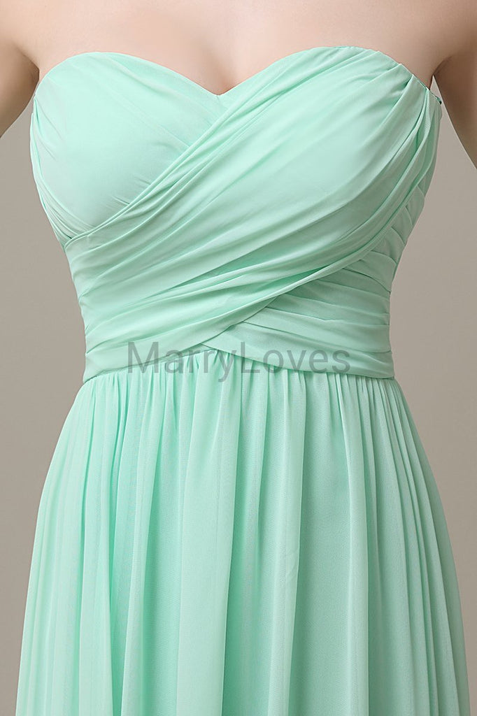 Sweetheart Pleats Chiffon Bridesmaid Dresses