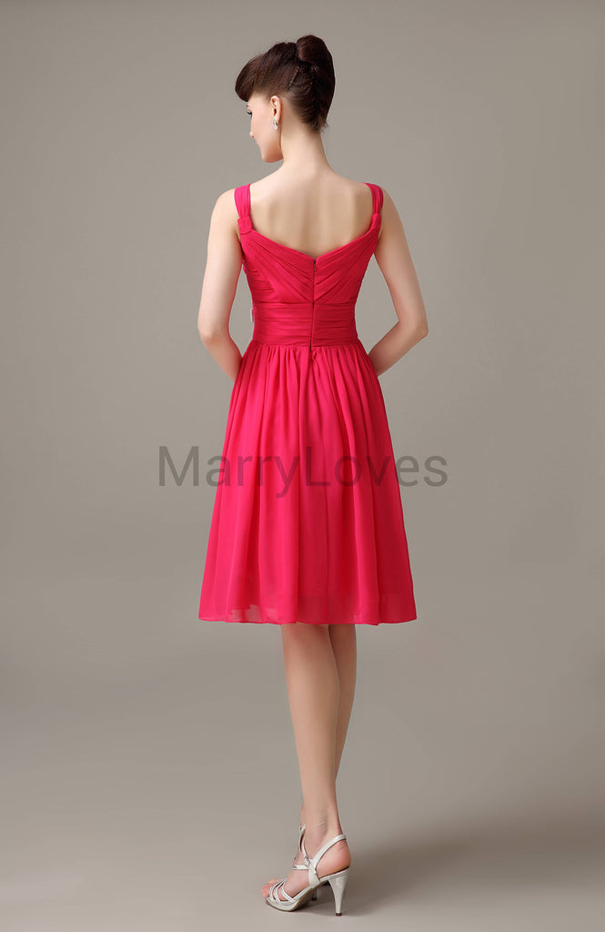 V-Neck Sleeveless Chiffon Bridesmaid Dresses