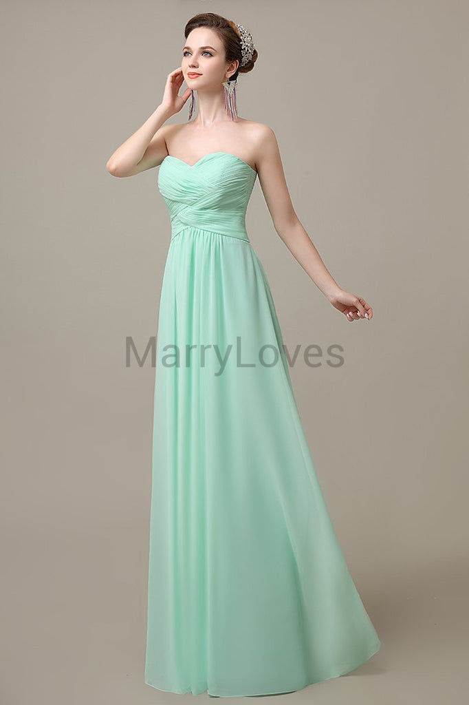 Sweetheart Sleeveless Chiffon Bridesmaid Dresses