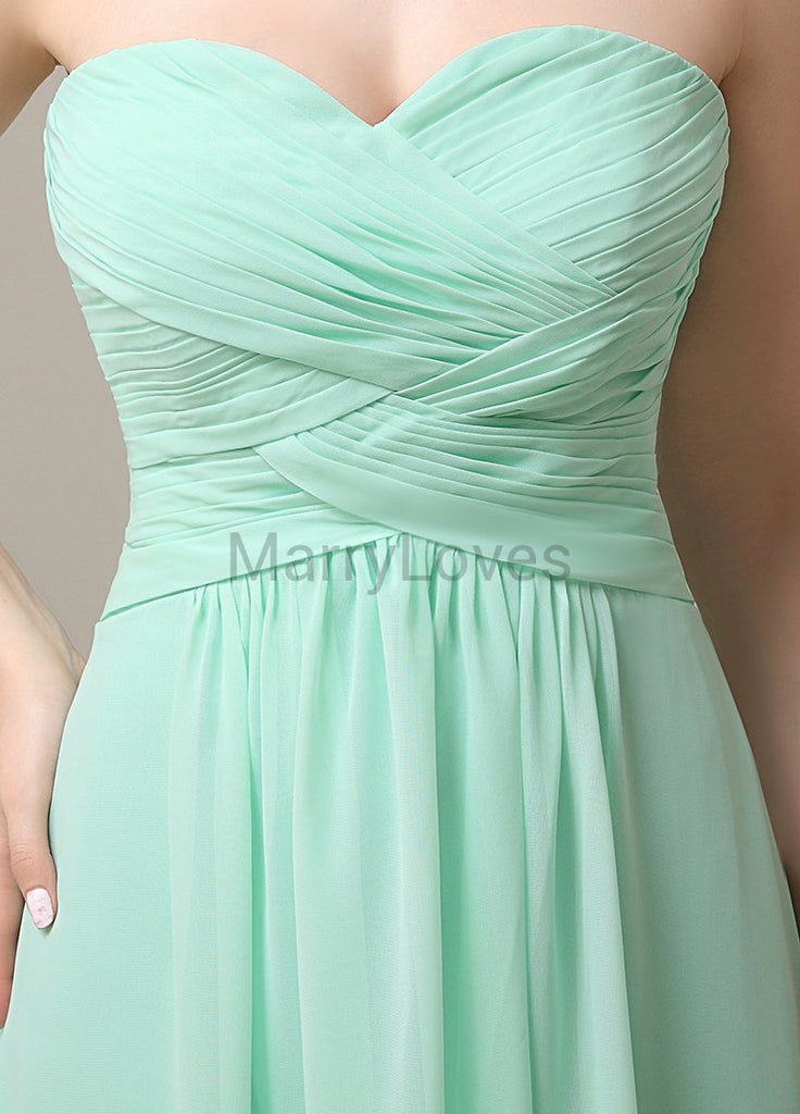 Sweetheart Sleeveless Chiffon Bridesmaid Dresses