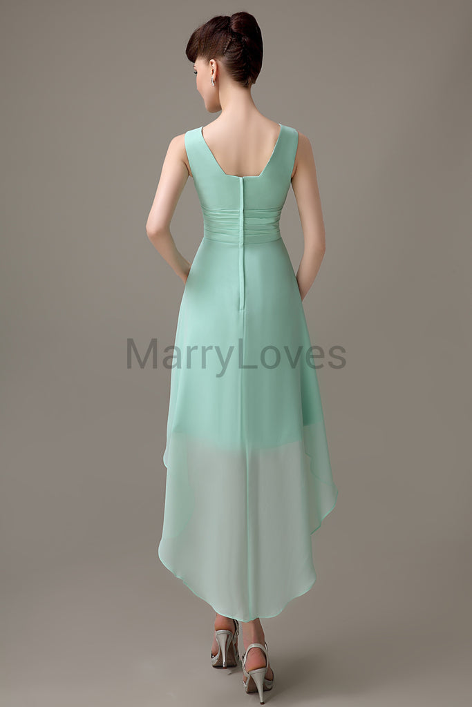 V-Neck Pleated Chiffon Bridesmaid Dresses