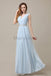 V-neck Chiffon Floor Length Bridesmaid Dresses