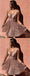 Newest Sparkly A-line Deep V-neck Short Homecoming Dresses, HD0523
