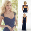 Cap Sleeve Open Back Sweet Heart Navy Blue Cheap Bridesmaid Dresses, BG51066 - Bubble Gown