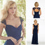 Cap Sleeve Open Back Sweet Heart Navy Blue Cheap Bridesmaid Dresses, BG51066