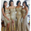 Bling Sequin Mismatched Long Wedding Guest Bridesmaid Dresses, BG51521 - Bubble Gown