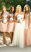 2 Pieces Short Sleeves Seuin Top Long/Short Tulle Wedding Bridesmaid Dresses, BG51559 - Bubble Gown