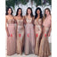 Affordable Mismatched Sequin Charming Long Bridesmaid Dresses, BG51563 - Bubble Gown