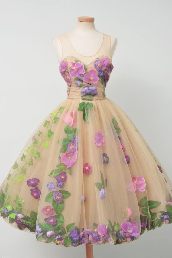 Beautiful Unique Flowers Gorgeous Lovely Short Homecoming Dresses, BG51605 - Bubble Gown