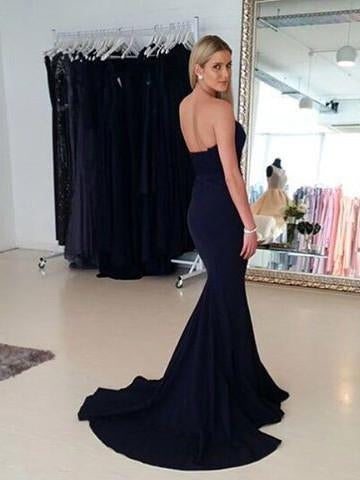 Affordable Popular Black Sweetheart Elegant Mermaid Long Bridesmaid Dresses, BG51615 - Bubble Gown