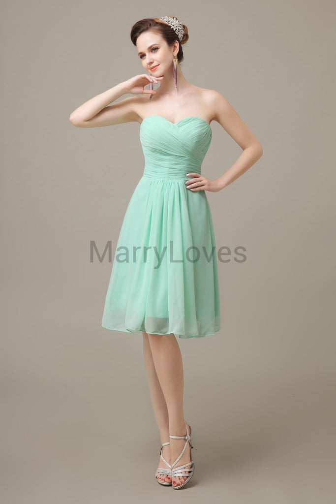 Sweetheart Chiffon Pleats Bridesmaid Dresses