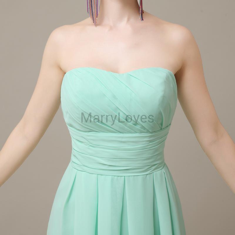 Strapless Pleats Sweetheart Bridesmaid Dresses