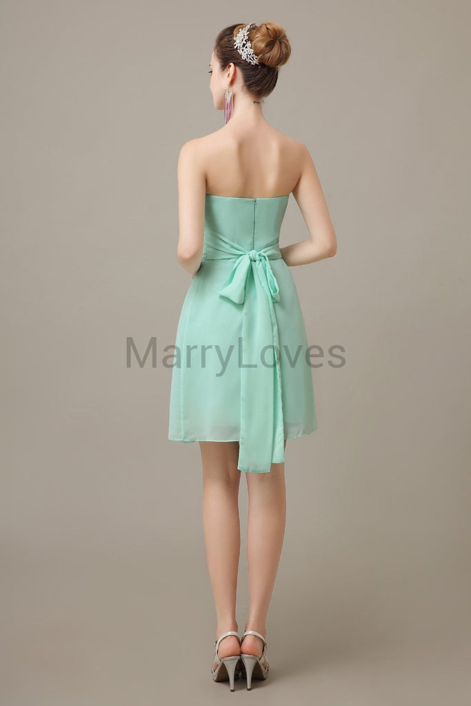 Strapless Pleats Sweetheart Bridesmaid Dresses