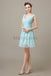 V-neck Chiffon Short Pleats Bridesmaid Dresses