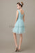 V-neck Chiffon Short Pleats Bridesmaid Dresses