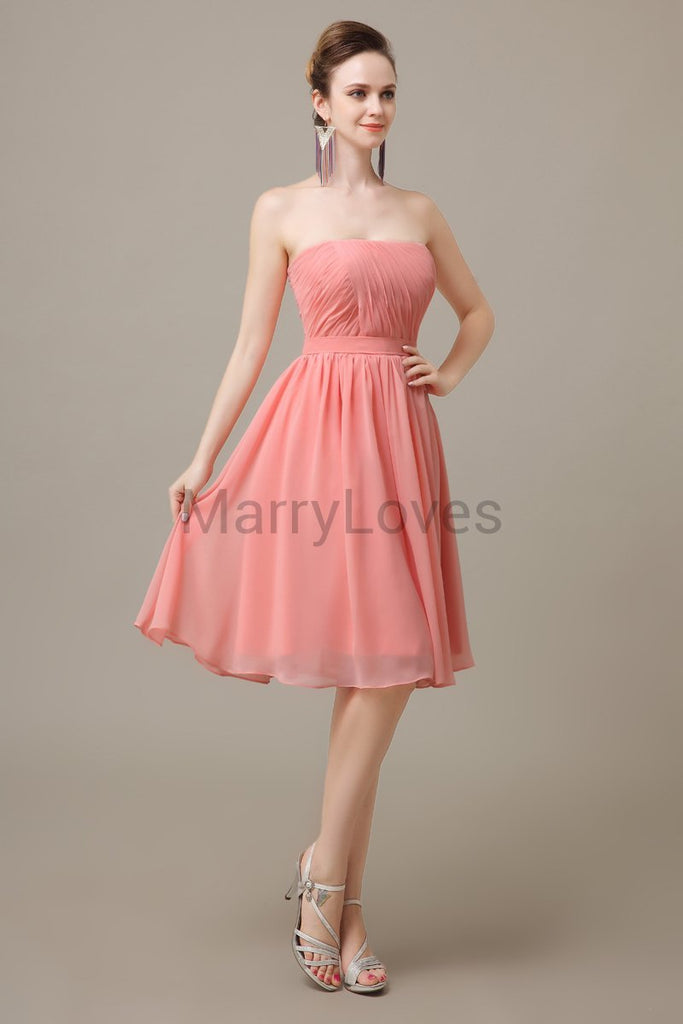 Strapless Short Summer Bridesmaid Dresses