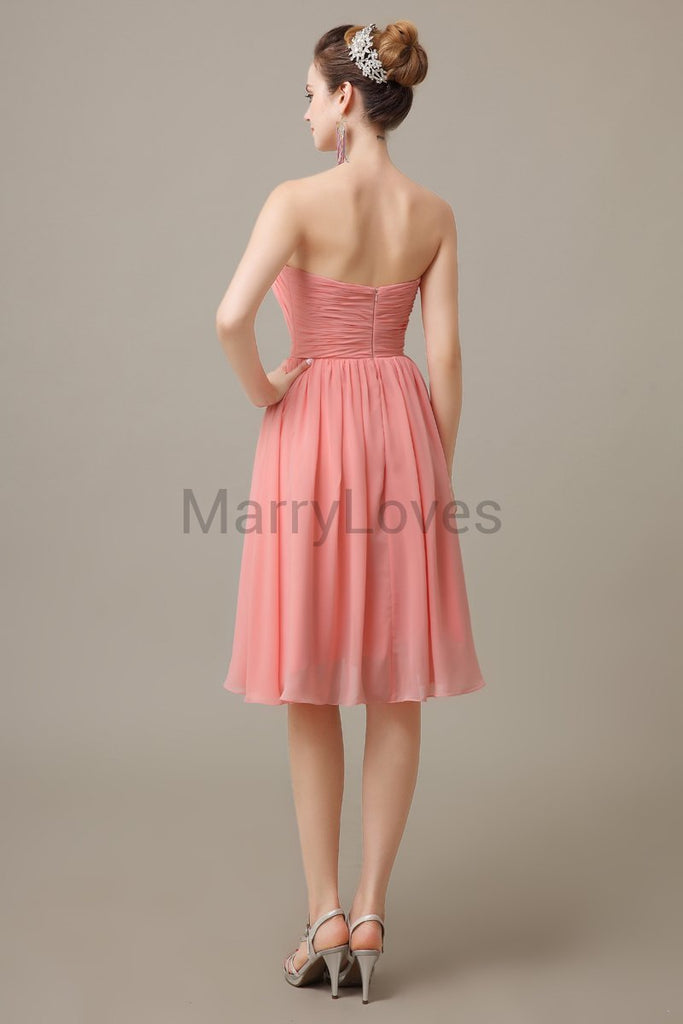 Strapless Short Summer Bridesmaid Dresses