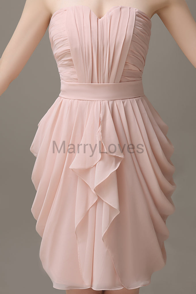 Sweetheart Chiffon Short Bridesmaid Dresses