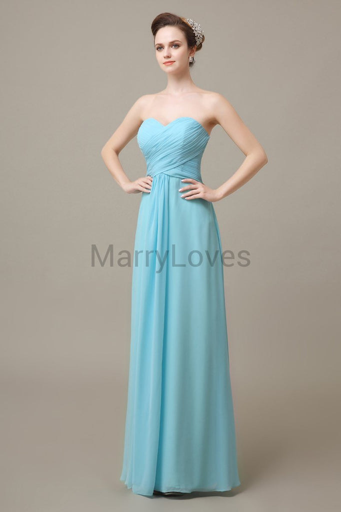 Sweetheart Chiffon Floor Length Bridesmaid Dresses