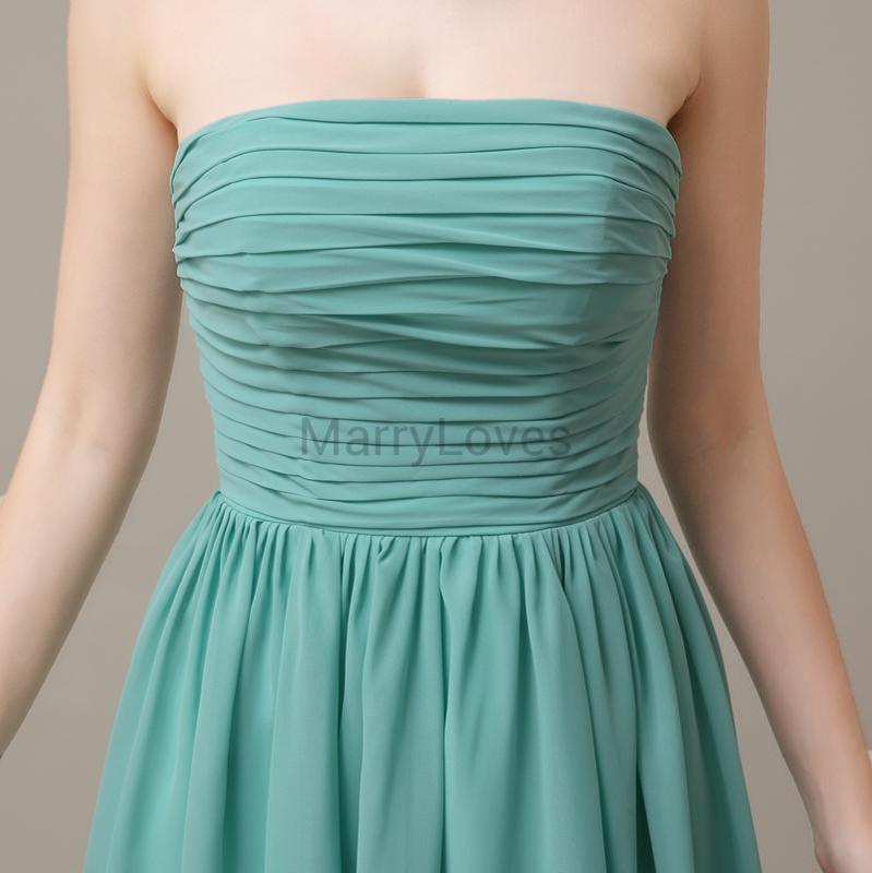 Strapless Pleats Short Bridesmaid Dresses