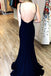 Spaghetti Straps V-neck Sexy Backless Simple Cheap Long Prom Dress, PD005