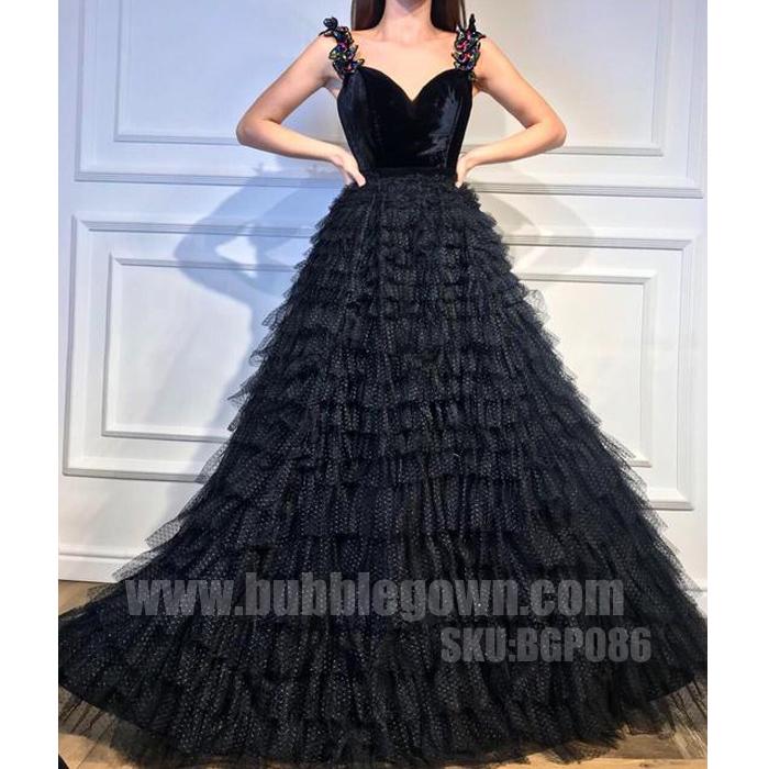 Black Sweet Heart Formal Inexpensive Evening Long Prom Dresses, BGP086 - Bubble Gown