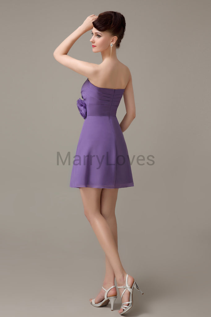 Sweetheart Chiffon Short Bridesmaid Dresses