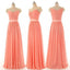 Beaded Cap Sleeve Sweet Heart Chiffon Long Bridesmaid Dresses, BG51052