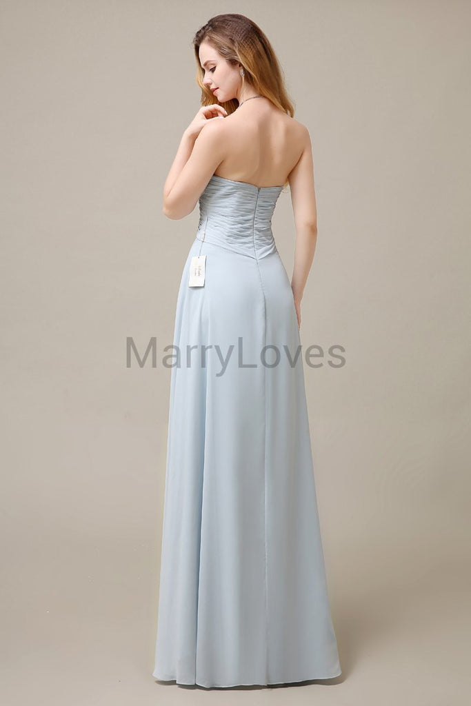 Cross-Pleated Chiffon Bridesmaid Dress with Sweetheart